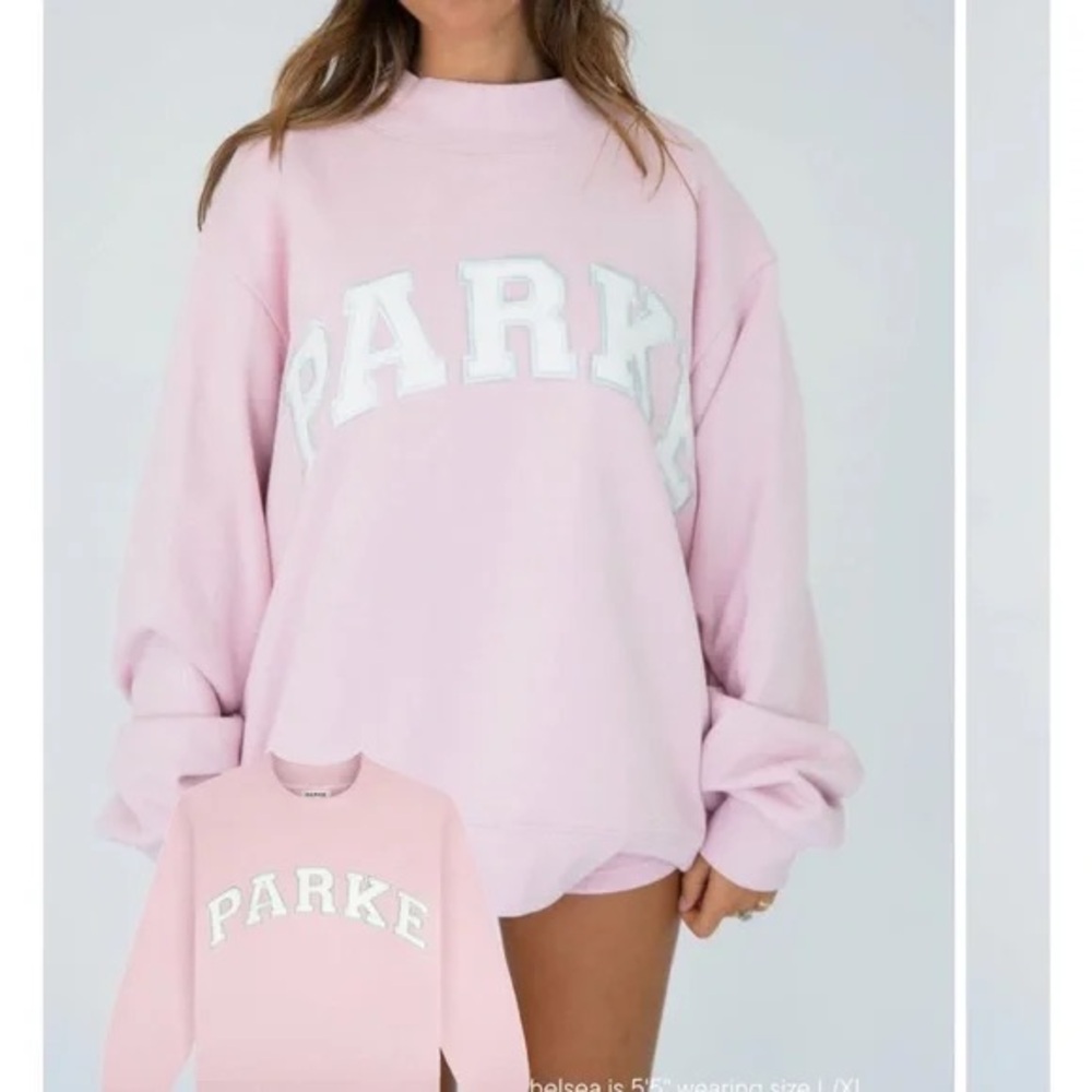 Parke Sprinkle Light Pink Crew Mockeck Sweater